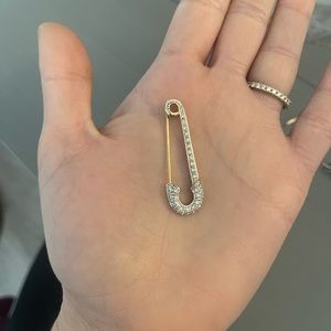14k diamond safety pin